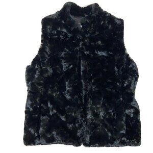 Marc Baxis Los Angeles VINTAGE Women's Black Faux Fur Vest, Size Large N…